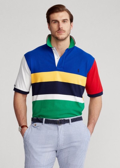 Men's Polo Ralph Lauren Color-Blocked Mesh Polo Shirts | 823170TYP